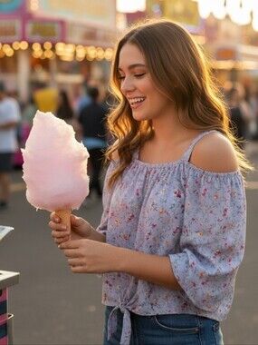 Love & Whimsy Floral Cold Shoulder Girls Top